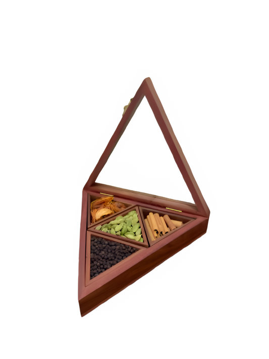 Wooden Triangle Spices Box - Spice Square Premium Box